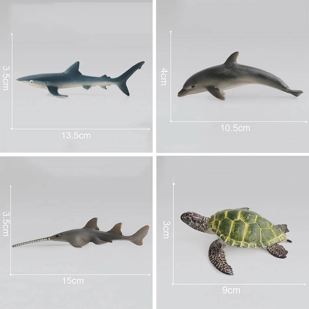 4pcs/Veľa Simulované Oceán Život Model Hračky Sea Life Akcie Obrázok Veľryba Dolphin Korytnačka Krab Figúrka Modely, Hračky, Darčekové Domova