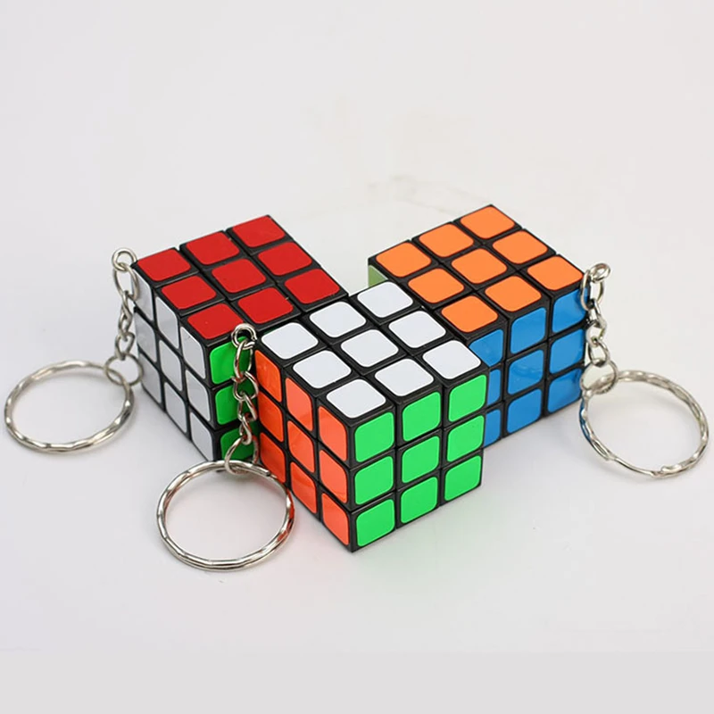 50pcs/veľa Mini 3x3x3 Magic Cube Keychain Prívesok Rýchlosť Twist Puzzle Hry Vzdelávacieho Hračky pre Deti 3 CM