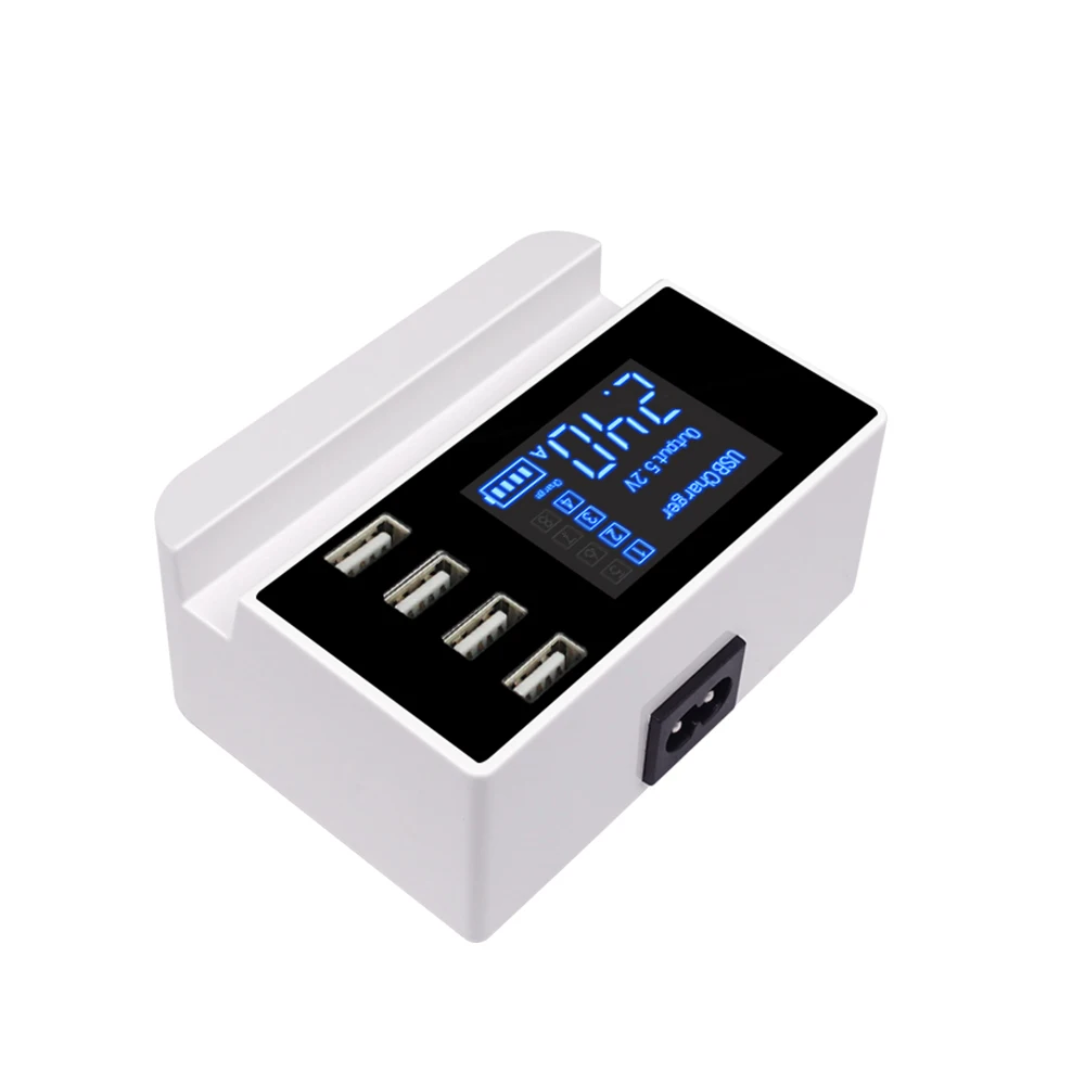 5V 4A(Max) Nabíjacej Stanice Viacerých USB Nabíjačka stolná Nabíjacka Hub 4 Port s LED Displej Napájací Adaptér