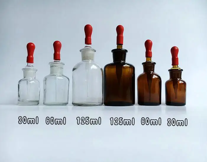 60ml Amber Sklenené Fľaše S Červené Sklo Ihly pre Chémie Laboratórne Chemikálie Kvapalina Nádobu Laboratóriu Použitie