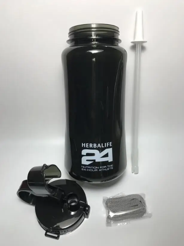 6PCS/VEĽA Herbalife 24 Nutrition Mega Pol Galón 64oz Shake Športová Fľaša na Vodu Tritan Plastové Čierne Fľaše s BLACK Viečka