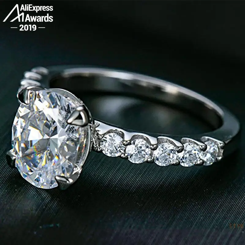 8*10 mm S925 Jemné Šperky mincový striebro krúžok Lab vytvorili diamond Carat 4Cs svadobné návrh sen