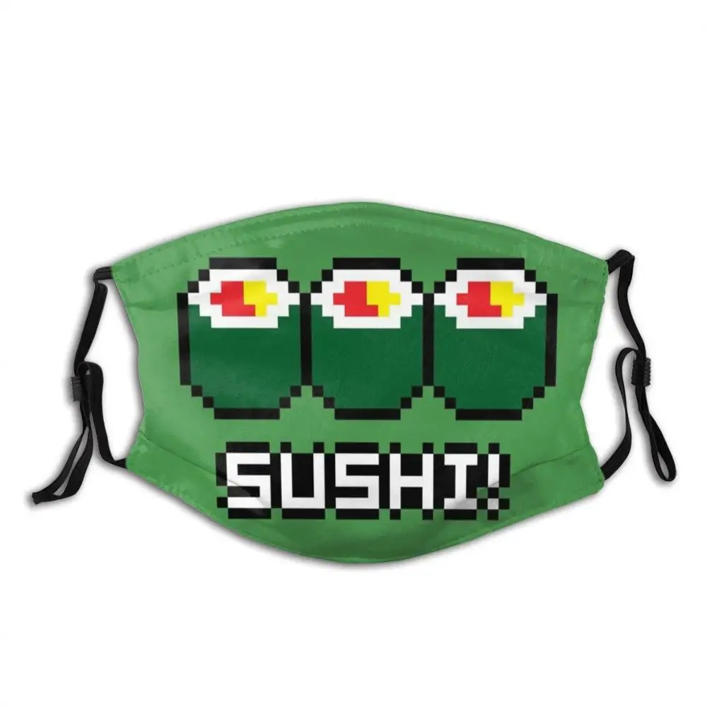 8 - Bitové Sushi Zábavné Vytlačiť Opakovane Pm2.5 Filtra Masku Na Tvár Pixel, 8 Bit, Bajt Sushi Nori Roll Ryža Japonský Maki Nigiri Retro