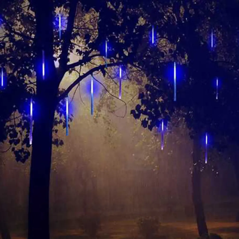 8PCS 50 cm Vianočný Večierok LED Svetlá meteorický dážď Dážď, Sneženie Vianočný Strom Záhrada, Vonkajšie Rozprávkových Svetiel Pre Decor EÚ Verzia
