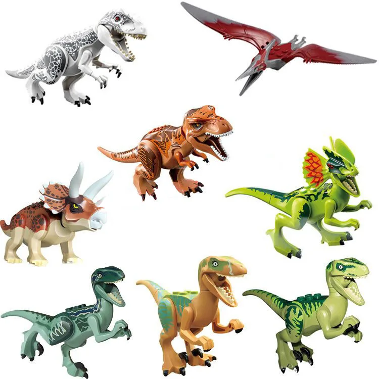 8pcs /Veľa Budovy Jurský Bloky Sveta Dinosaurov Údaje Tehly Dino Hračky Pre Deti Dinosaurios