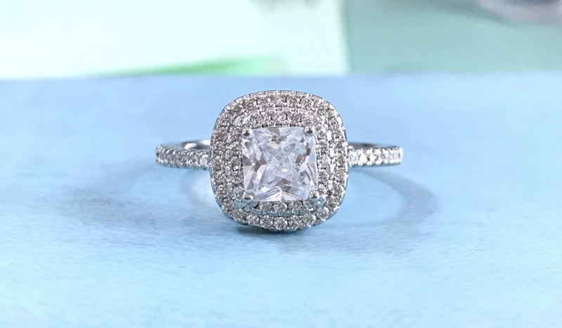 90% OFF! Luxusné 925 Striebro Prstene Pre Ženy Brilliant White Crystal Zirconia Malé Diamant Snubné Prstene Darček Striebro 925 Šperky