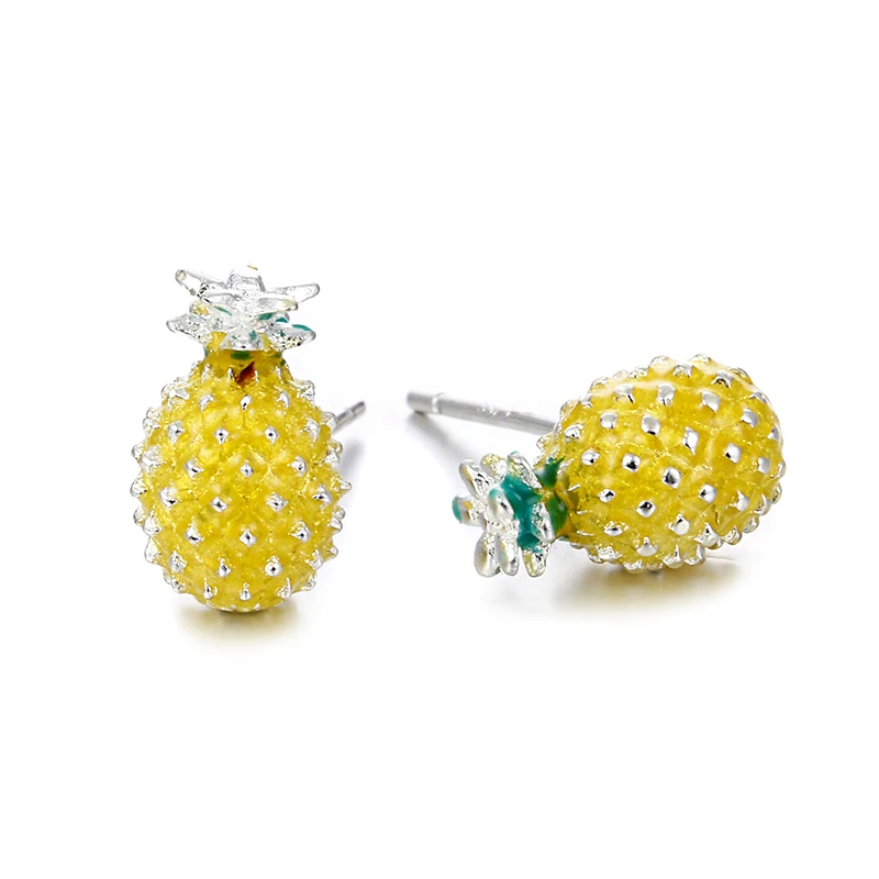 925 sterling silver módne ananás je ovocie dámy'stud náušnice šperky veľkoobchod ženy Vianočný darček drop shipping