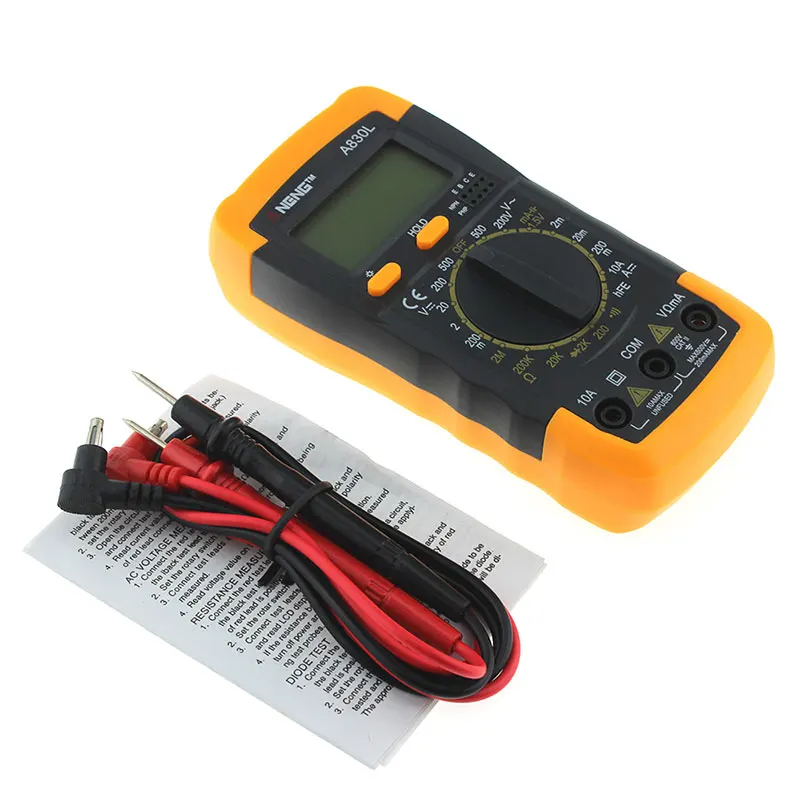 A830L LCD Digitálny Multimeter Prenosný DC AC Napätie Diódy Freguency Multitester Volt Tester Avometer Test Aktuálne Ohmmeter