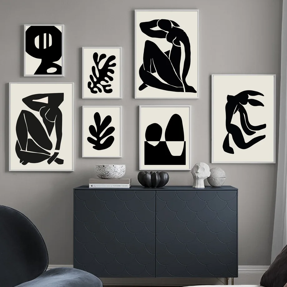 Abstrakt Blok Obrázok Telo Jednoduché Coral Matisse Wall Art Plátno Maľovaní Plagátov A Potlačou Obrazov Na Stenu Pre Obývacia Izba Dekor