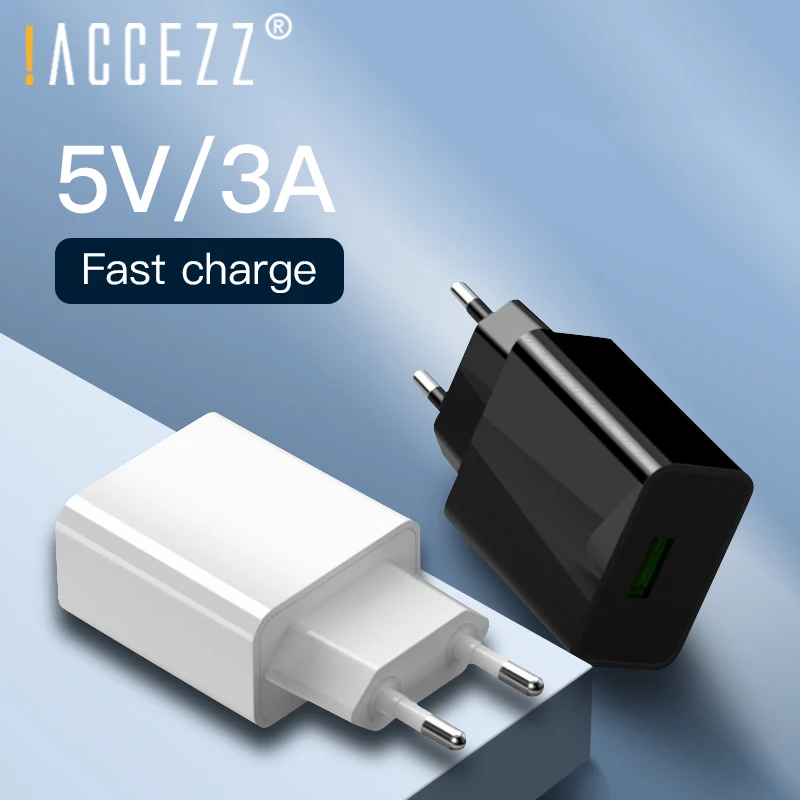 !ACCEZZ QC3.0 Rýchly USB Nabíjačka 5V 3A Rýchle Nabíjanie Pre iPhone Xiao Samsung S10 Huawei P20 P30 Mobilný Telefón EÚ Zástrčku Sieťovej Nabíjačky