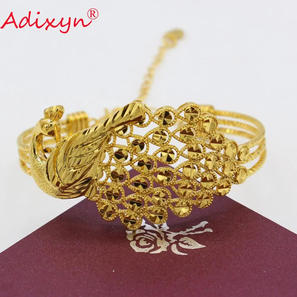 Adixyn Módne Páv Zlatý Náramok Pre Ženy/Mužov Náramok Šperky Romantické Svadobné Páva Náramok Darčeky N080819