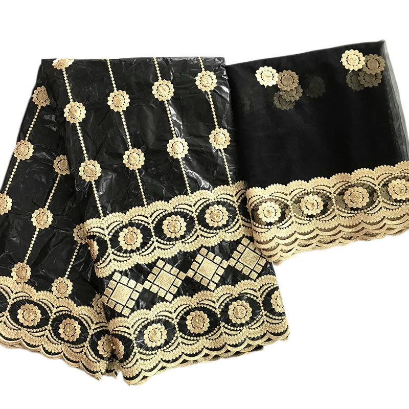 Africké výšivky tkanina bavlna brocade bazin riche getzner korálkové tylu tkaniny afriky materiály svadobné party 5+2 metrov/veľa