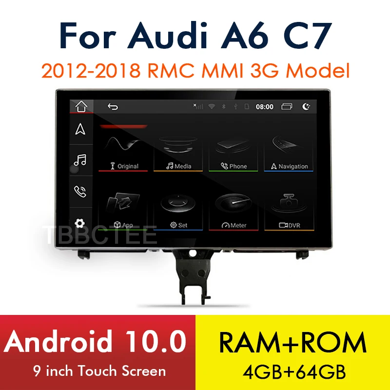 Android 10.0 8 Core 4+64 GB Pre Audi A6, A7 2012~2018 MMI 3G RMC Auto Multimediálny Prehrávač Auto GPS Navigácie Dotykový Displej