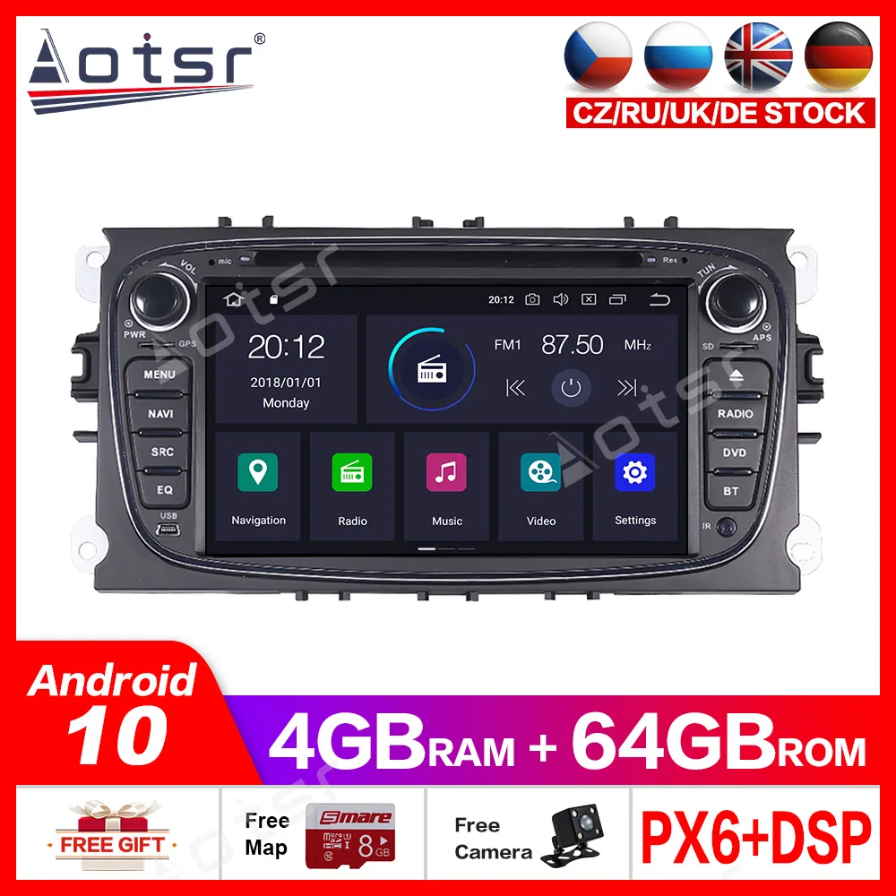 Android10.0 4G+64GB auto DVD prehrávač, GPS multimediálne Rádio Pre Zaostrenie 2 Mondeo auta GPS Navigácie, Audio-Video prehrávač, Vstavaný DSP