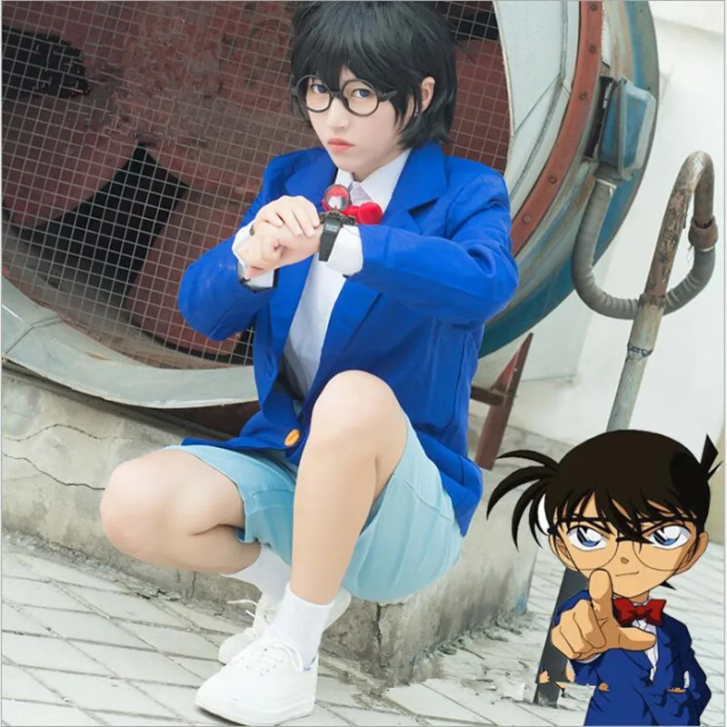 Anime Detective Conan Cosplay Edogawa Konan Cos Halloween Party Kvalitný Oblek Set Kostým Pre Mužov/Ženy