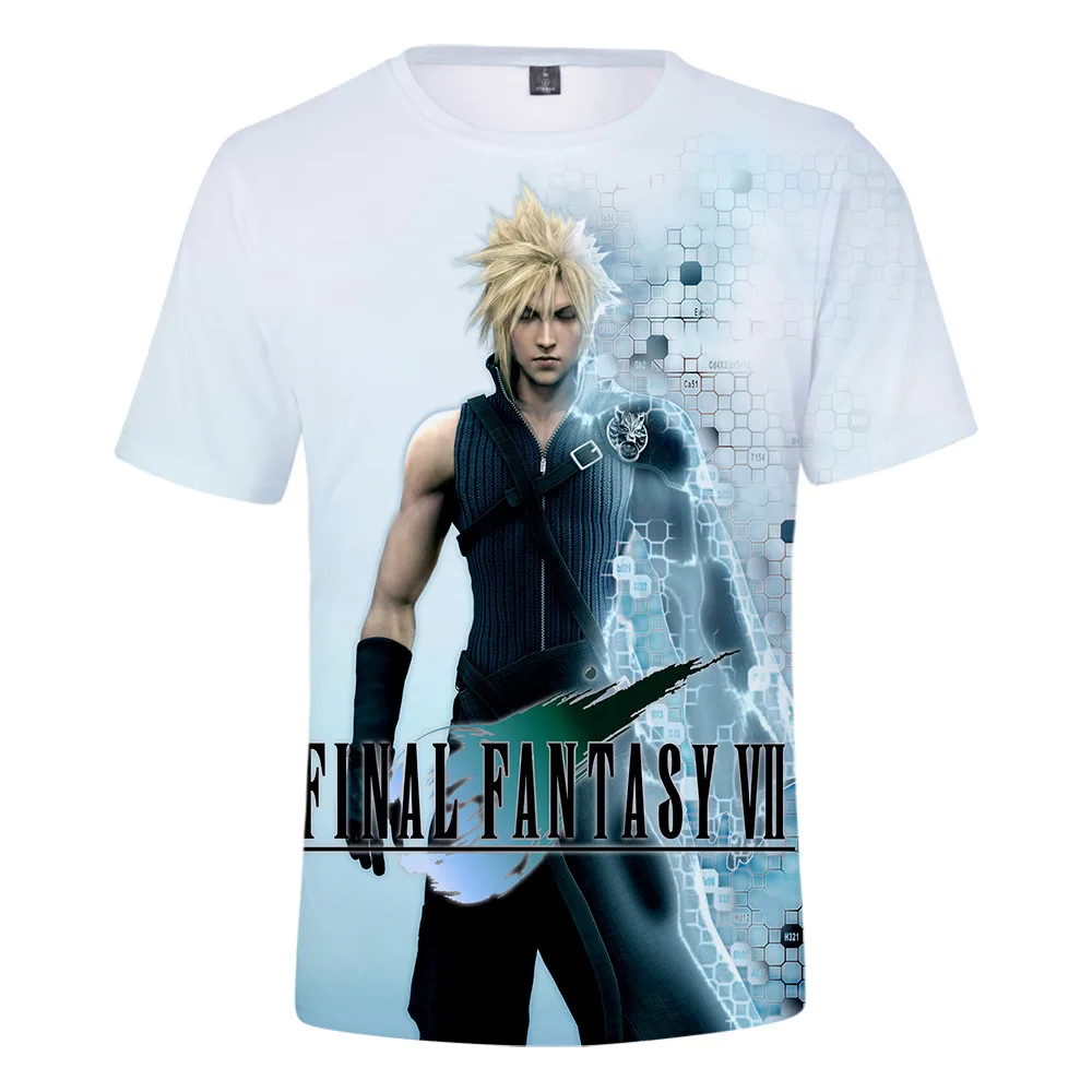 Anime Final Fantasy 7 3D T Shirt Ženy Muži Letné Módy Krátke Vtipné Tričko Grafické Tees Streetwear Cosplay Kostým