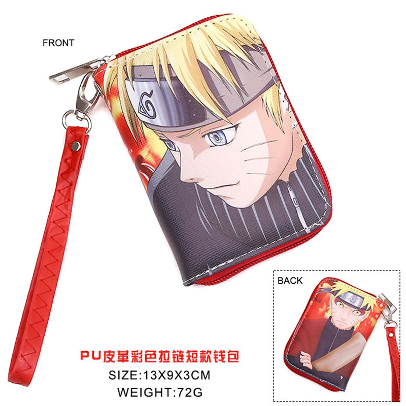Anime Naruto Shippuden PU Krátke Peňaženky Konoha Uzumaki Naruto Mince Kabelku