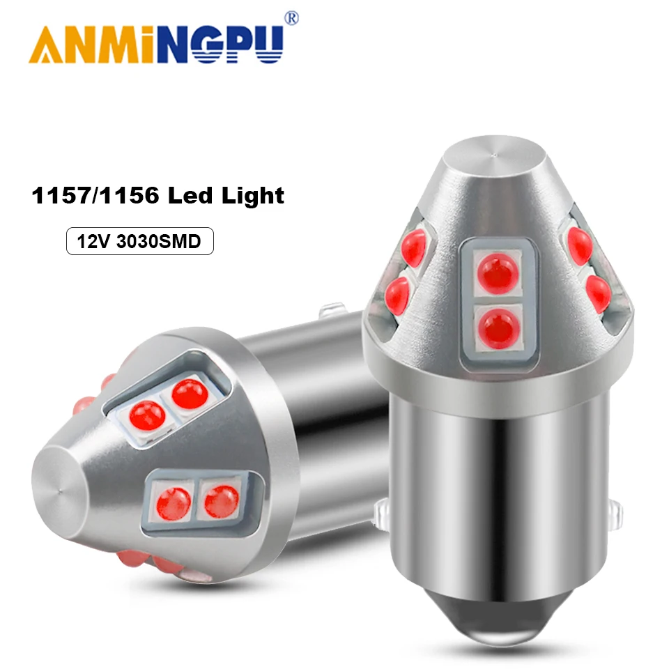 ANMINGPU 2x signalizačná kontrolka P21 5w Led Bay15d 1157 3030SMD 1156 PY21W BAU15S LED Svetlá BA15S P21W Zase Signálne Svetlá Brzdové Svetlá