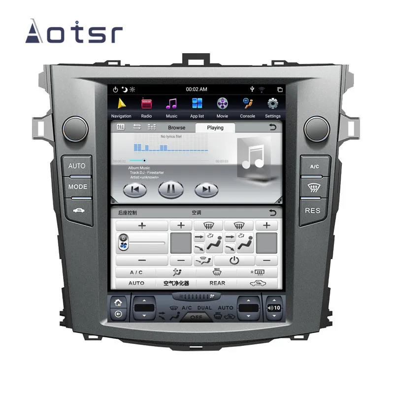 Aotsr Android 9.0 PX6 Tesla Styel Pre Toyota Corolla E140 2006-2012 Auto DVD Prehrávač, GPS Navigáciu DSP Auto Rádio Stereo Headunit