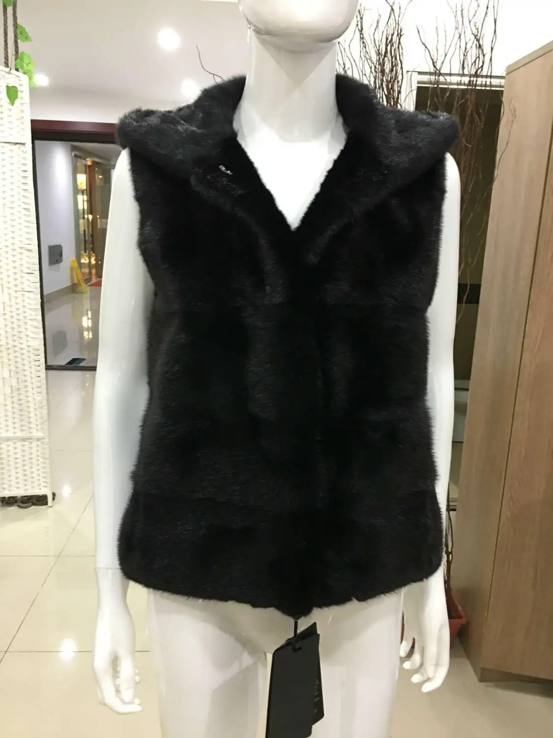 Arlenesain 2019 customnew dizajn šedá farba real noriek kožušiny vesta s noriek klobúk ženy bunda