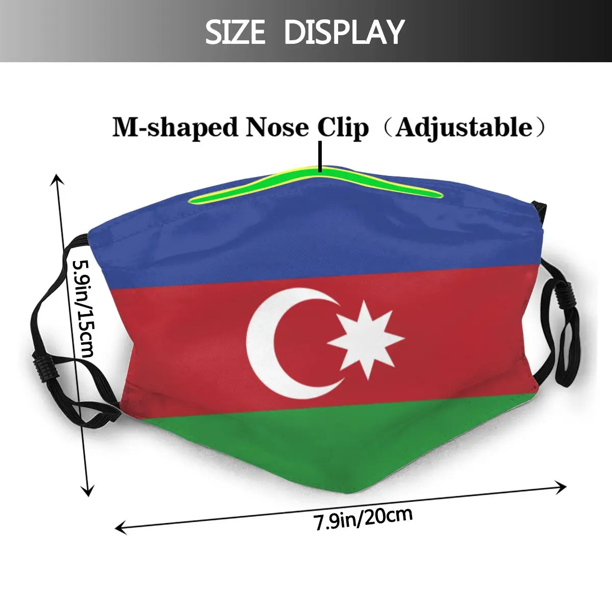 Azerbajdžan Vlajka Tvár Msak S Filtrom