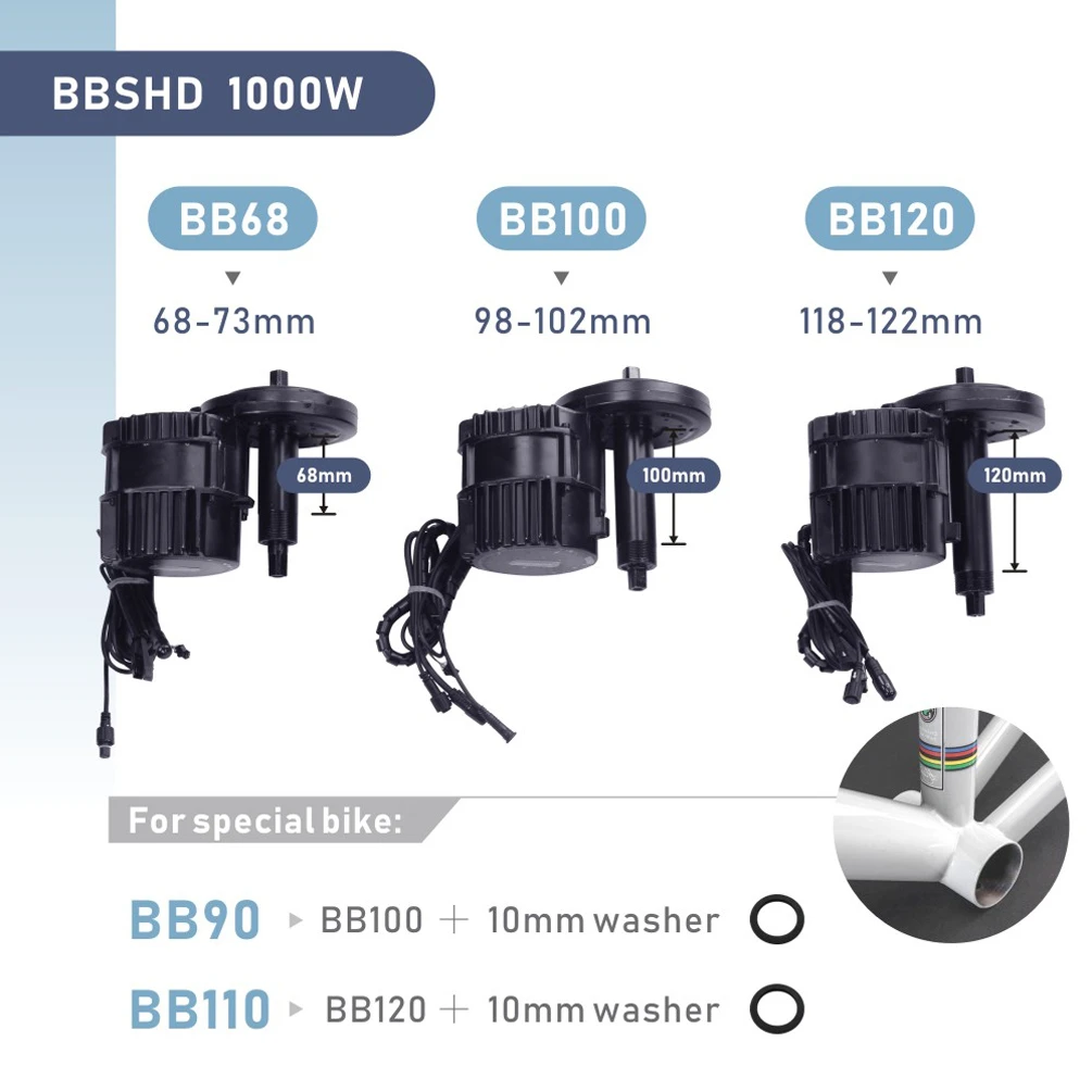 Bafang Motorových BBSHD BBS03 48V 52V 1000W Elektrické Polovice viesť Motorové Klince Súpravy na prestavbu s 52V17.5AH Samsung Lítiová Batéria