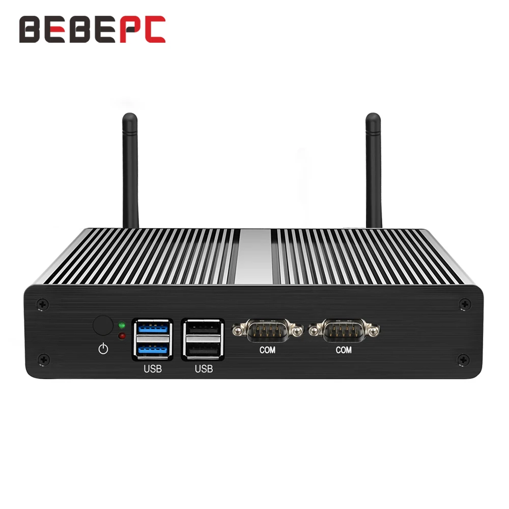 BEBEPC bez ventilátora Mini PC Celeron J1900 J1800 N2830 Dual Gigabit LAN, 2 x RS232 Windows 10 Siete Priemyselného Počítača HDMI VGA WIFI