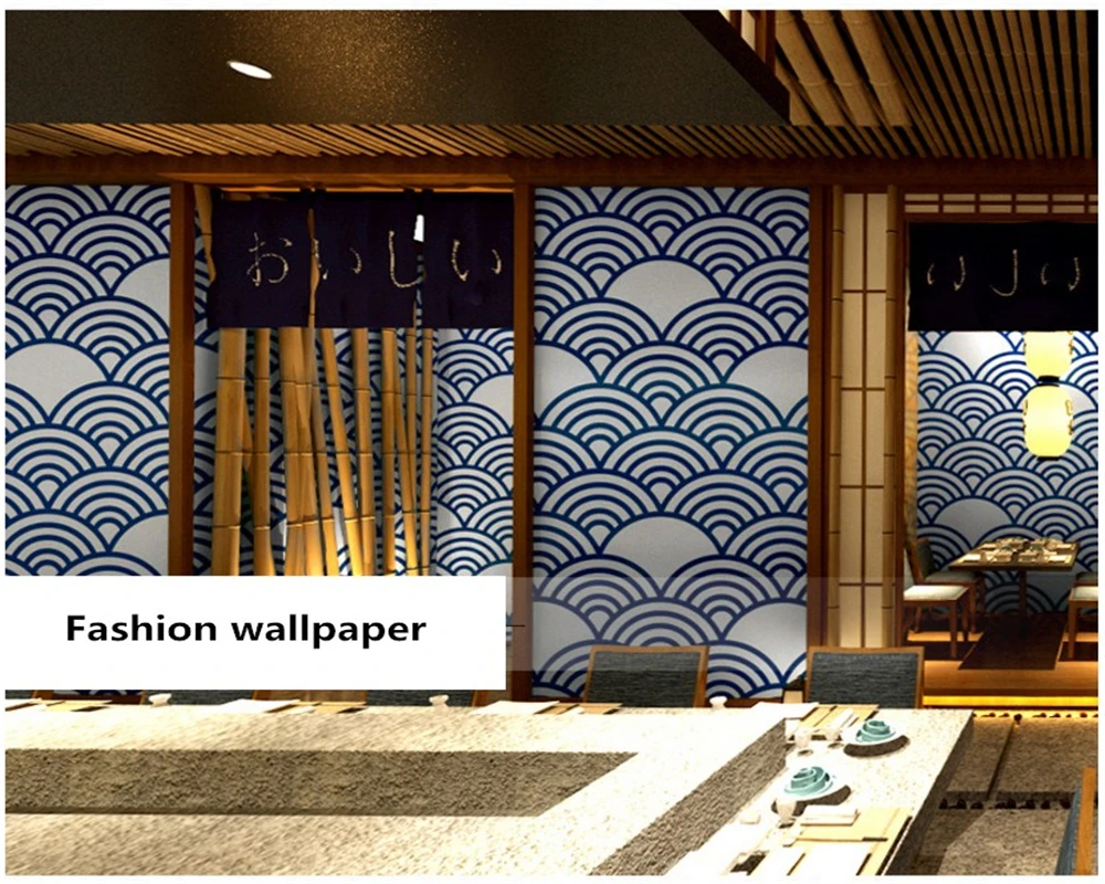Beibehang Japonský štýl osobné dekoratívne maľby ramen sushi obchod vlna ukiyo-e tapety behang stenu papiere domova