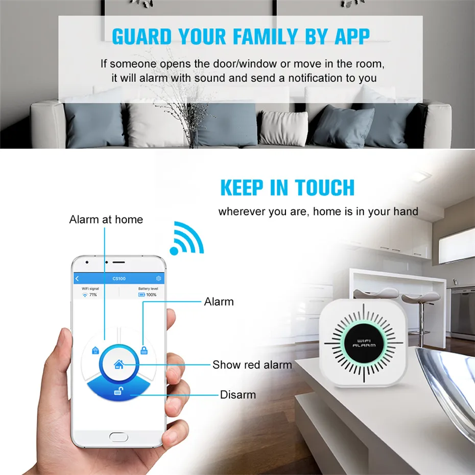 Bezdrôtové RF433 PIR Senzor Senzor Dverí Smart Home Zlodej Bezpečnostný Alarm Systém práce s Wifi, Alarm Hosť Domov Ochrana
