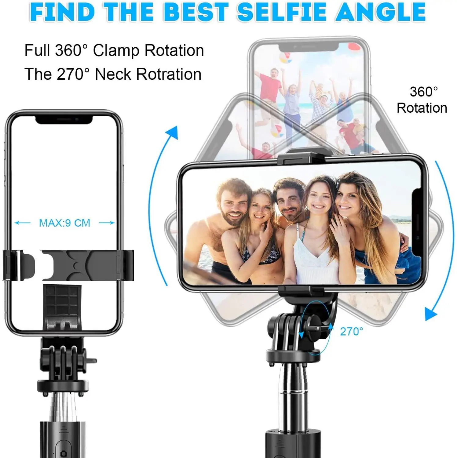 Bezdrôtový bluetooth Selfie Stick Rozšíriteľný Statív Skladacia Monopods Univerzálny selfie stick statív pre iphone Fotoaparát Smartphony