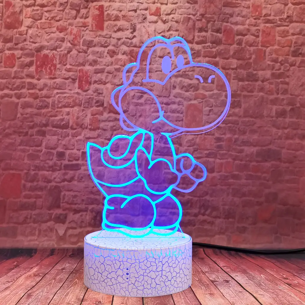 Blikajúce 3D Ilúziu LED Nočného Farebné Meniace Svetlo Super Yoshi hra akčné a hračky údaje Dieťa