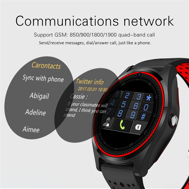 Bluetooth Smart Hodinky suppport 2G SIM Karty /TF karty S Kamerou Krokomer, Zdravie, Šport, hudbu vo formáte MP3 Hodiny Smartwatch Pre Android