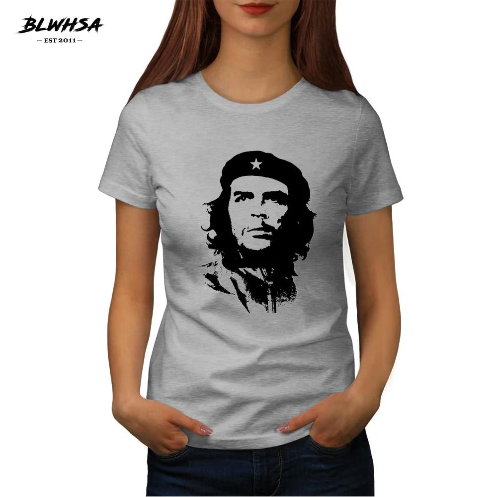 BLWHSA Che Guevara Vytlačené T Shirt Ženy Lete Krátky Rukáv Bavlna Funny T-Shirt Pre Lady Top Tee Lumbálna Cool Oblečenie Žien