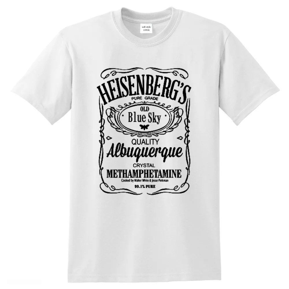 Breaking bad mužov tričko bavlna vysokej kvality vytlačené t-shirt Heisenberg tričko posádky krku hip hop topy harajuku oblečenie