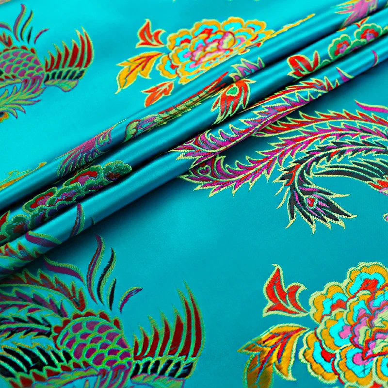 Brocade, žakárové Tkaniny tkaniny pre šaty šijací materiál tkanina pre kutilov, s phoenix vzor