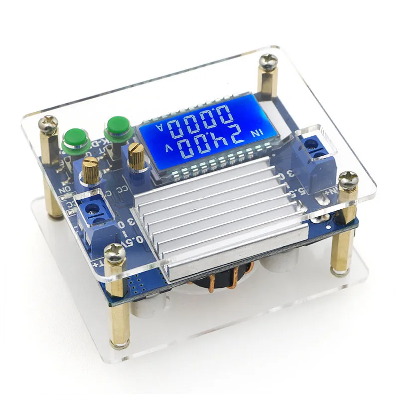 Buck-boost modul konštantné napätie konštantný prúd digitálny displej LCD napätie ammeter nastaviteľné buck boost 4X