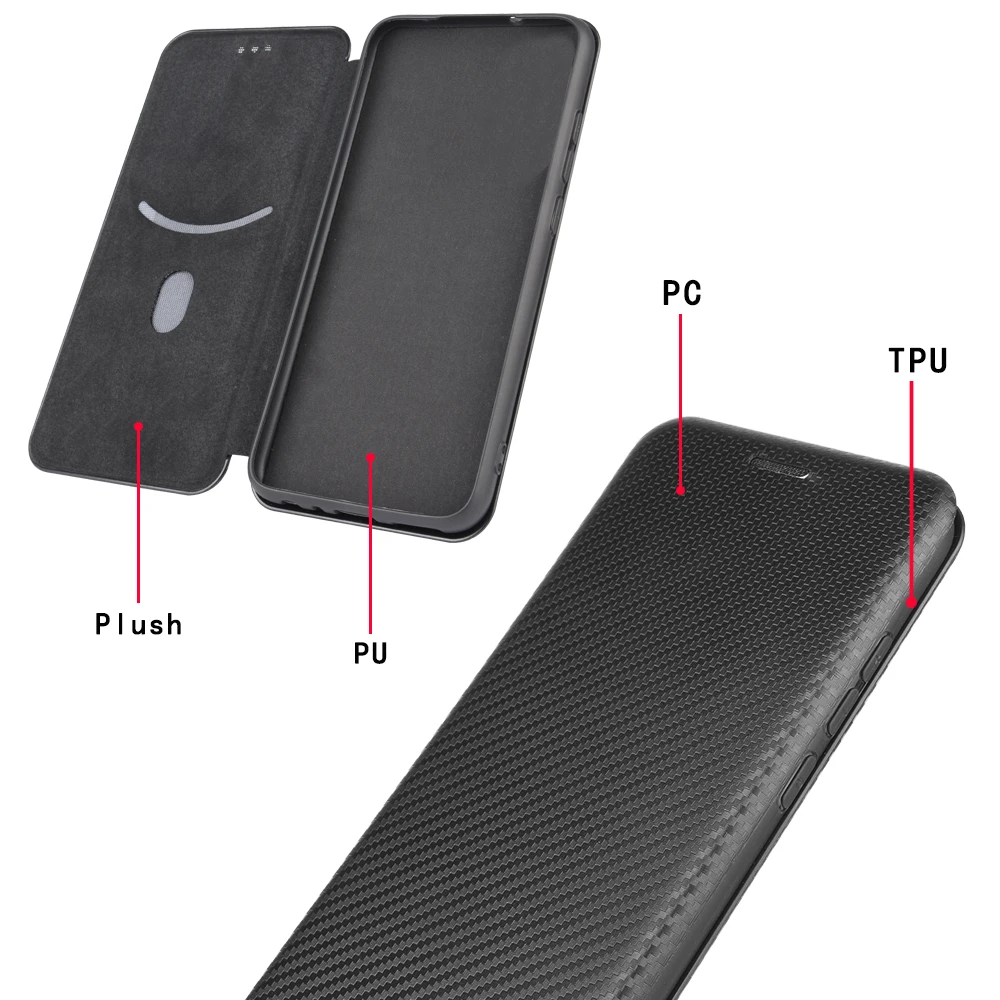 Carbon Fiber Magnetické Flip puzdro pre Huawei P30 P40 Pro P Smart Z S Y8p Y5p Y6p 2020 Y5 Y6 2019 Lite Česť 9x X10 Knihy Shell