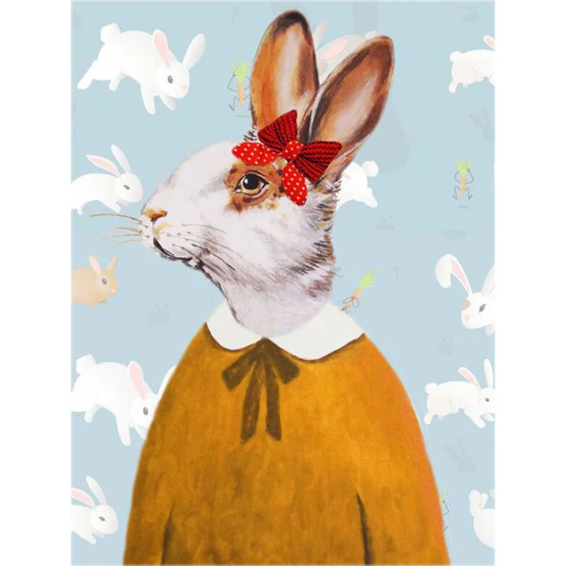 Cartoon Tulipán Daimond Maľovanie Králik Plný Vrták 5d Diy Diamond Výšivky Bunny Zvierat Crystal Drahokamu Domova Darček A78