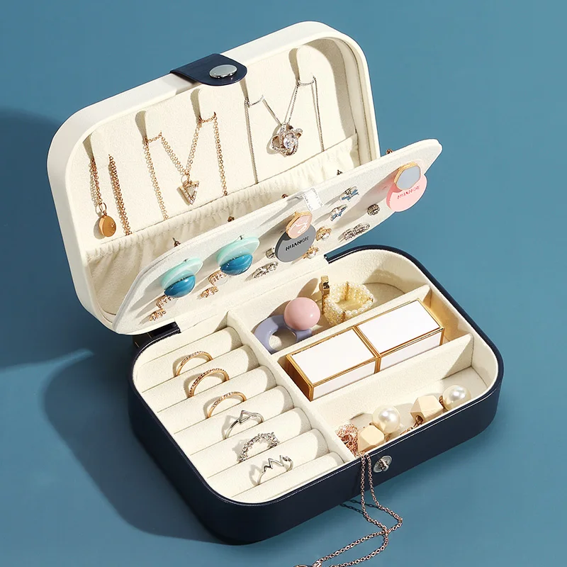 Casegrace Prenosné Cestovné PU Kožené Šperky Úložný Box Organizátor Náušnice Náhrdelník Krúžok Šperky Prípade Balenie Rakve