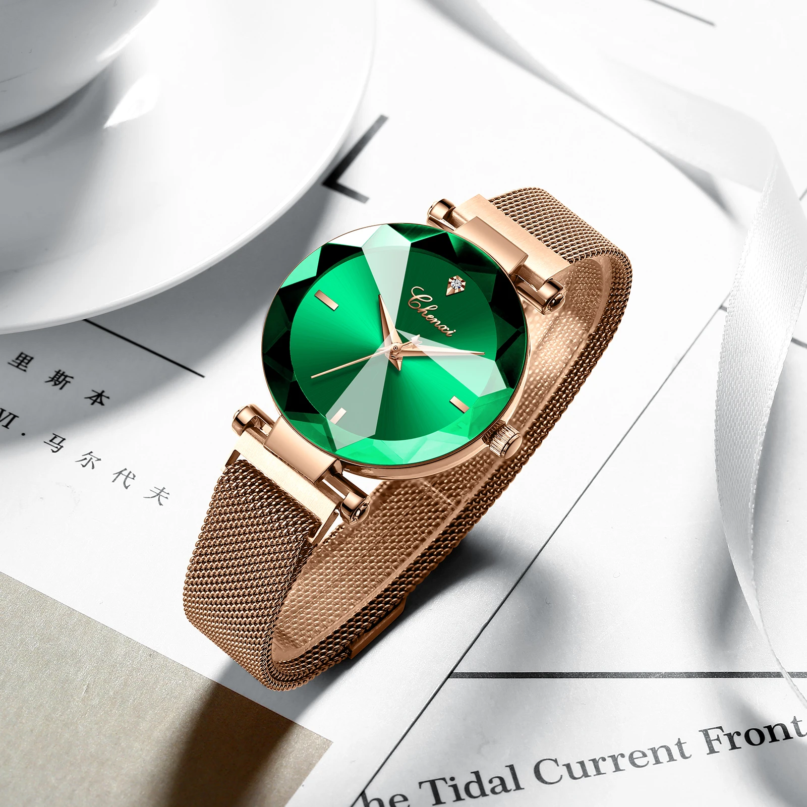 CHENXI Luxusné Quartz Hodinky Pre Ženy Diamond Zrkadlo Módne Nerezová Oceľ Magnetické Popruh Nepremokavé Darček Šaty Náramkové hodinky