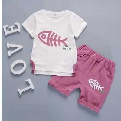 Chlapci letné oblečenie set sa deti oblečenie, detská detská móda bavlnené oblečenie cartoon t-tričko+krátke nohavice 2 ks pre bebes tepláková súprava 2020