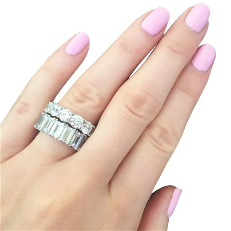 Choucong Ručné Prst prsteň 925 sterling Silver AAAAA Zirkón Sona cz Zapojenie Svadobné Kapela Prstene Pre Ženy, mužov, Šperky