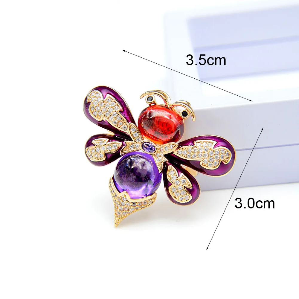 CINDY XIANG Coloful Crystal Bee Brošňa pre Ženy, Malé Roztomilé Hmyzu včiel medonosných Cubic Zirconia Módne Brošňa 2 Farby k Dispozícii