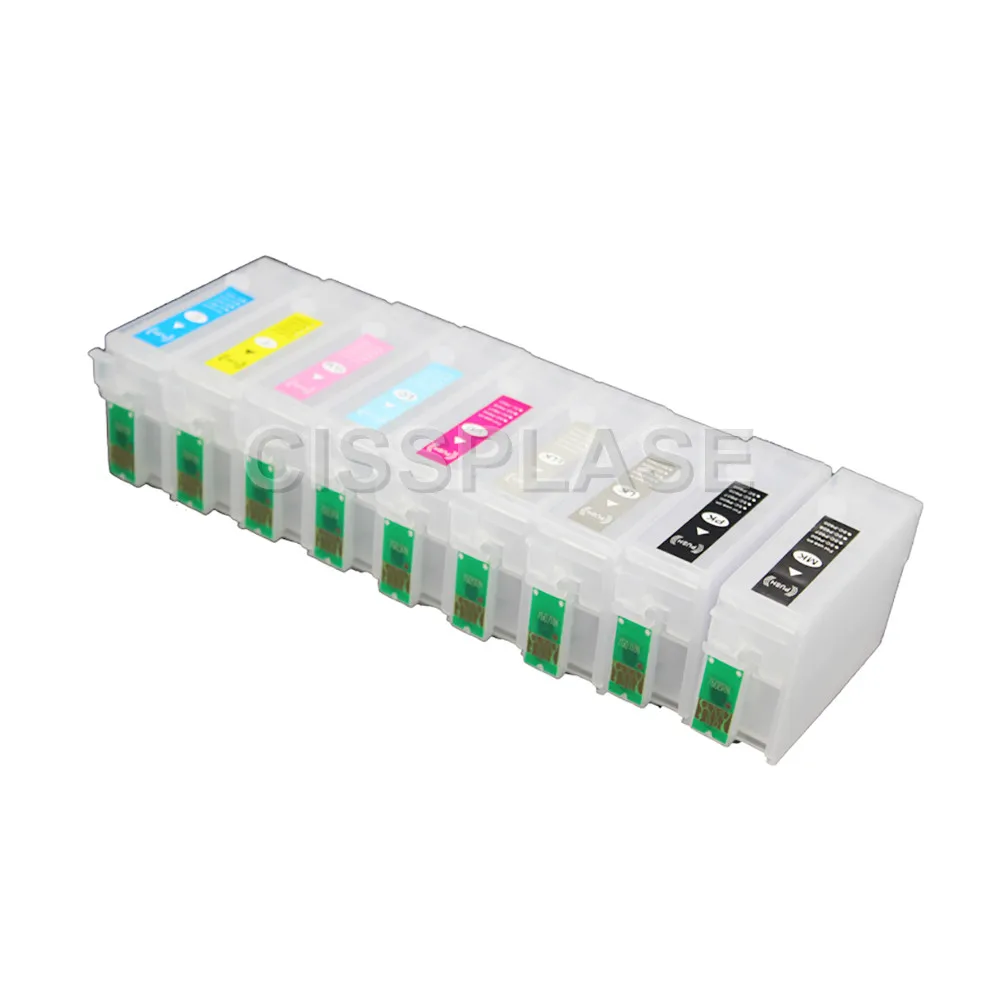CISSPLAZA 1set prázdne Naplniteľné atramentové kazety kompatibilné pre Epson P600 S OBLÚKOM Čip surecolor SC-P600 T7601 - T7609