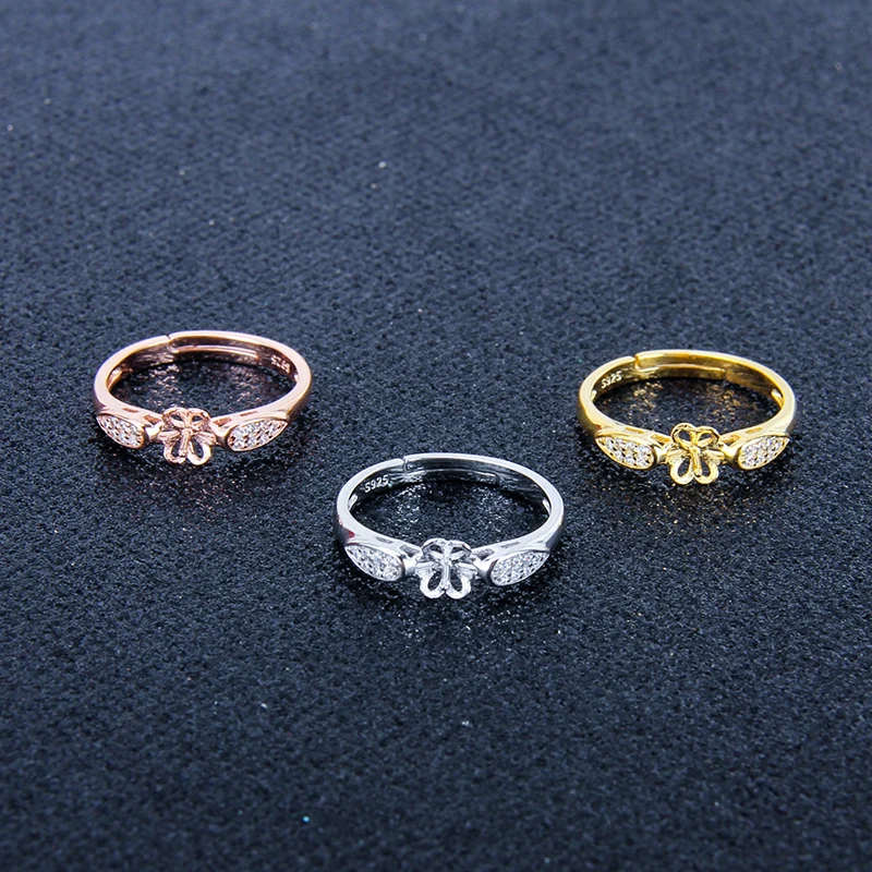 CLUCI 3ks 925 Sterling Silver Ring pre Ženy, Svadobné Šperky, Striebro 925 Nastaviteľný Krúžok Jemné Šperky, Zirkón Krúžky Darček SR2108SB