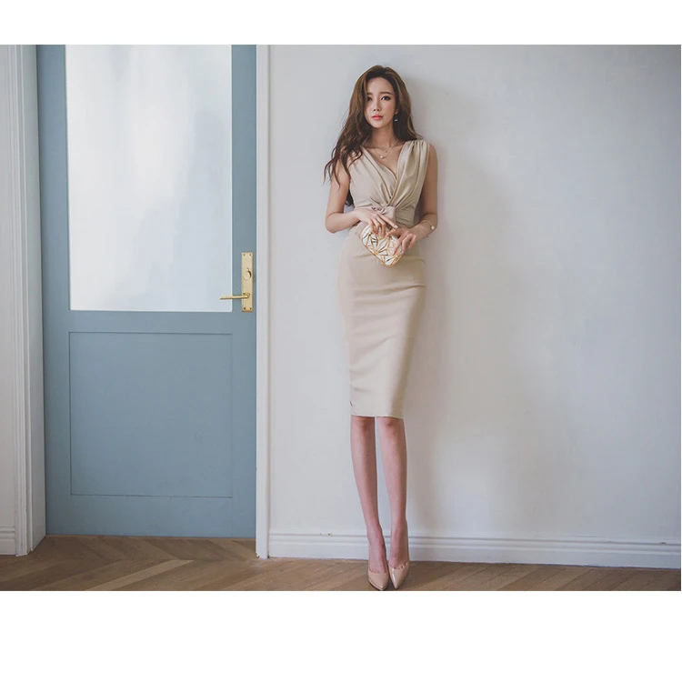 Comelsexy 2019 Lete Ženy, Šaty bez Rukávov tvaru Elegantné Bodycon Formálnej Strany Ceruzky Šaty Práce Vestidos