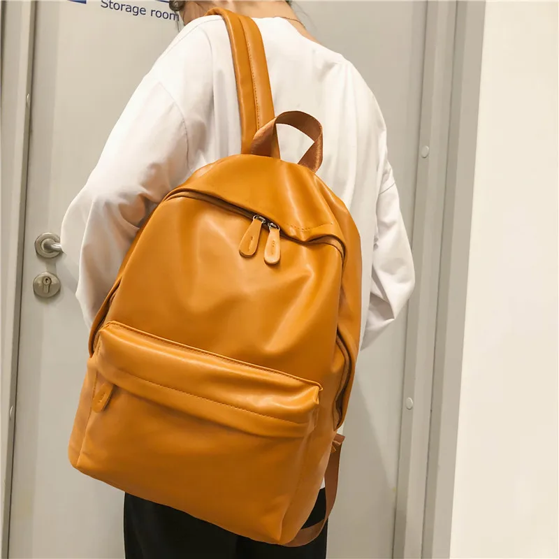 Cool kórejský mužov a žien taška cez rameno modernom retro MÄKKÁ PU kože Unisex móda voľný čas cestovanie veľká-kapacita batoh