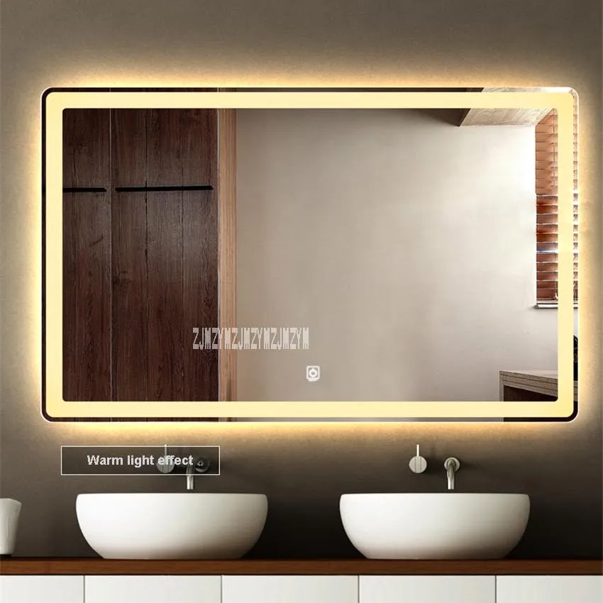 CTL305 Smart Mirror Zaoblený Roh Stenu Kúpeľňa Zrkadlo LED HD Dotykový Spínač Výbuchu-dôkaz Anti-fog Zrkadlo 750*1000mm