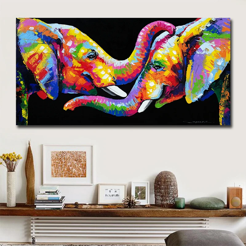 Cuadros Wall Art Plátno Zvierat Maľovanie Abstraktné Slon Obrázky Plagát Dobové Plagáty A Vytlačí Domáce Dekorácie Maľovanie