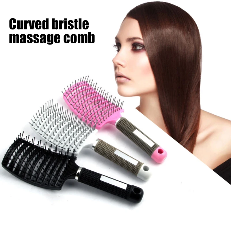 Detangling Nylon Kefkou Detangle Hairbrush Ženy, Vlasy, Pokožku Hlavy Masáž Prečesať Kefou B88